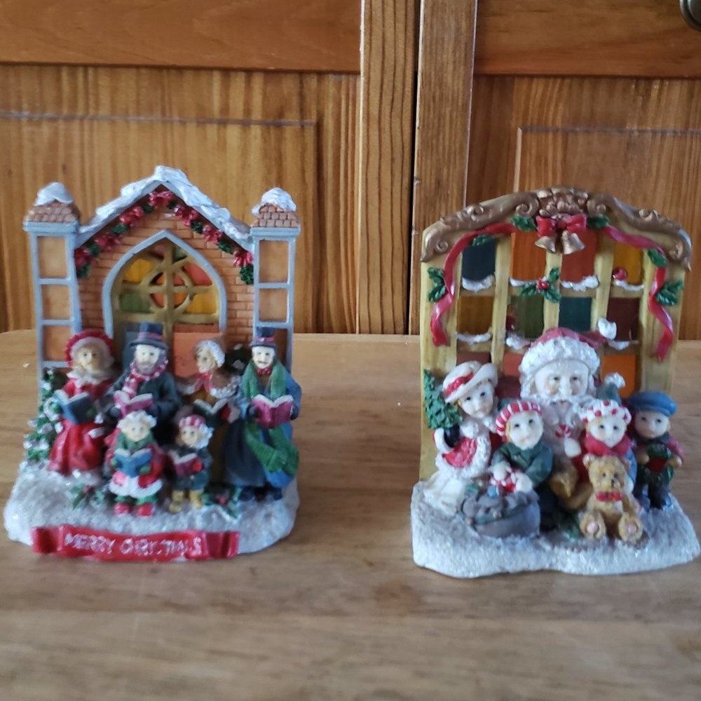 2 cute ceramic tealight x-mas candleholder